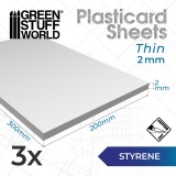 Styrene sheets 2 mm Pack x3