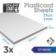 Styrene sheets 2 mm Pack x3