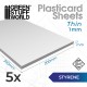 Styrene sheets 1 mm Pack x5