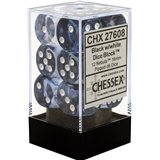 Chessex D6 16mm Nebula Black/white (12 Dice)