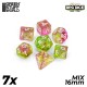 7x Mix 16mm Dice - Clear Lime and Pink