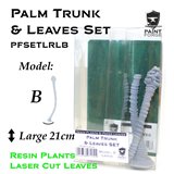 Paint Forge Laser Cut + Resin Plants PALM SET LEAVES + TRUNK B, size L LB 2+1