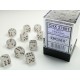 Chessex Signature 12mm d6 with pips Dice Blocks (36 Dice) - Frosted Clear w/black