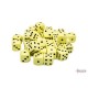 Chessex Opaque Pastel Yellow/black 12mm d6 Dice Block (36 dice)