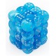 Chessex Signature 12mm d6 with pips Dice Blocks (36 Dice) - Frosted Teal w/white