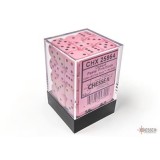 Chessex Opaque Pastel Pink/black 12mm d6 Dice Block (36 dice)