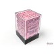 Chessex Opaque Pastel Pink/black 12mm d6 Dice Block (36 dice)