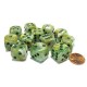 Chessex 16mm d6 with pips Dice Blocks (12 Dice) - Marble Green w/dark green