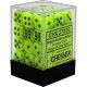 Chessex 16mm d6 with pips Dice Blocks (12 Dice) - Vortex Bright Green w/black