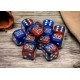 WW2 dice United Kingdom Gemini Blue-Red/white 16mm d6 Dice Block (12 dice)