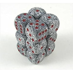 Chessex Speckled 16mm d6 with pips Dice Blocks (12 Dice) - Granite