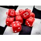 WW2 dice Japan Opaque Red/white 16mm d6 Dice Block (12 dice)