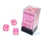 Chessex Translucent Pink/white 16mm d6 Dice Block (12 dice)