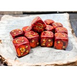 WW2 dice Soviet Scarab Scarlet/gold 16mm d6 Dice Block (12 dice)