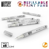 Refillable paint pen 0.5 (pack x6)