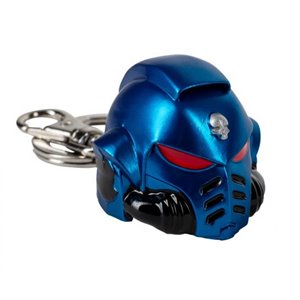 Space Marine Primaris Helmet Ultramarine Metal Keychain