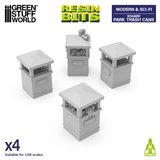Park Trash Cans - Square