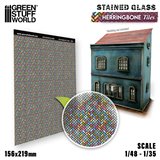 Herringbone Tiles Stained Glass