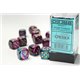Chessex Gemini 16mm d6 with pips Dice Blocks (12 Dice) - Purple-Teal w/gold