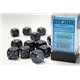 Chessex Opaque 16mm d6 with pips Dice Blocks (12 Dice) - Dusty Blue w/goldA