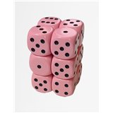 Chessex Opaque 16mm d6 with pips Dice Blocks (36 Dice) - Pastel Pink w/black