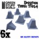 6x Resin Dragon Teeth Traps for Tanks