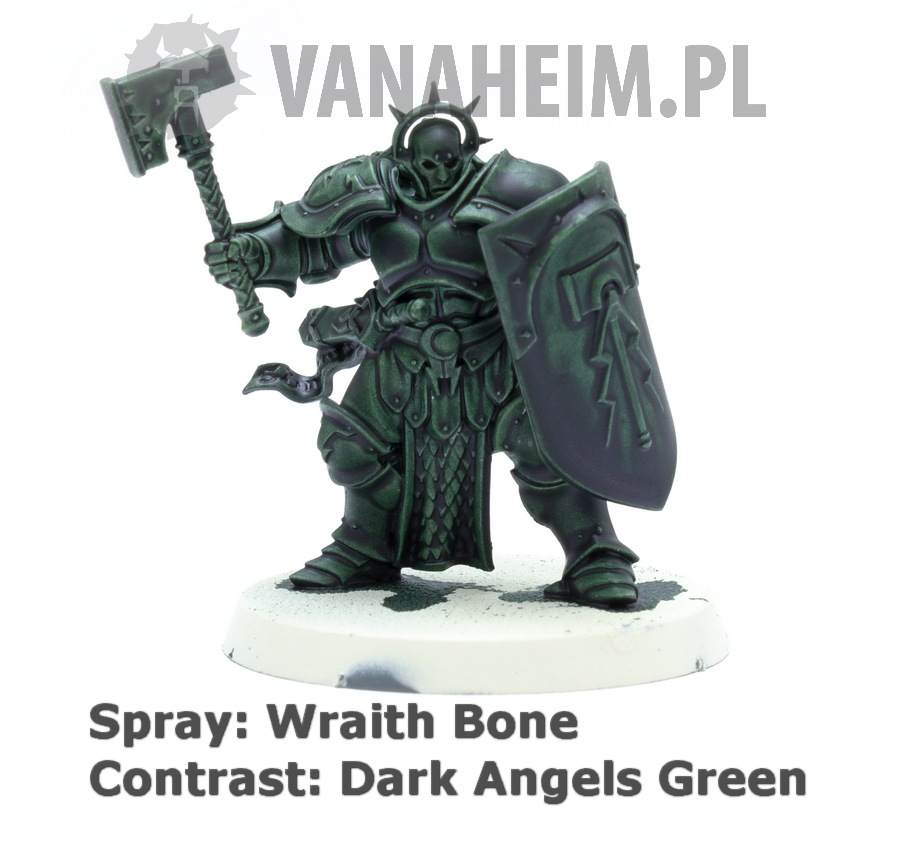 Citadel Contrast: Dark Angels Green on Wraith Bone