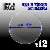 12x Resin Token Stickers 40mm