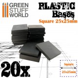 GSW Plastic Bases - 20x Square 25x25 mm 
