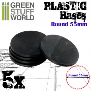 GSW Plastic Bases - 5x Round 55 mm 