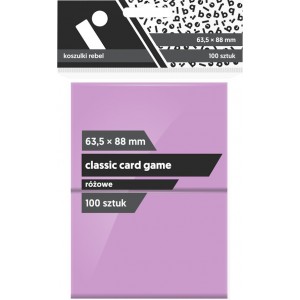 Rebel (63,5x88 mm) Classic Card Game, 100 sztuk, Różowe koszulki na karty