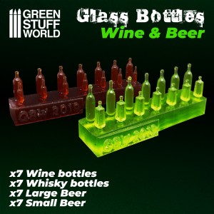 Wine and Beer Bottles Resin Set