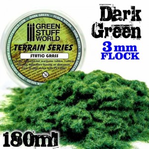 Static Grass Flock 3 mm - Dark Green - 180 ml