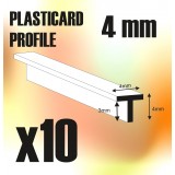 ABS Plasticard - T-Profile 4mm