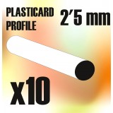 ABS Plasticard - Profile ROD 2,5mm