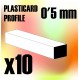 ABS Plasticard - Profile SQUARED ROD 0,5mm