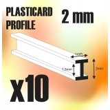 ABS Plasticard - Profile DOUBLE-T 2 mm