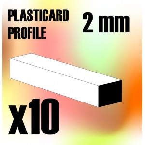 ABS Plasticard - Profile SQUARED ROD 2 mm