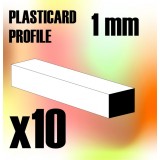 ABS Plasticard - Profile SQUARED ROD 1mm