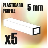 ABS Plasticard - Profile SQUARED TUBE 5mm