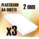 ABS Plasticard A4 - 2 mm COMBOx3 sheets