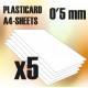 ABS Plasticard A4 - 0'5 mm COMBOx5 sheets