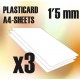 ABS Plasticard A4 - 1'5 mm COMBOx3 sheets