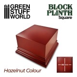 Square Top Display Plinth 8x8 cm - Hazelnut Brown