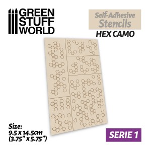 Self-adhesive stencils - Hex Camo