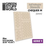 Self-adhesive stencils - Chequer M - 6mm