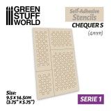 Self-adhesive stencils - Chequer S - 4mm