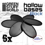 Hollow Plastic Bases - BLACK Oval 90x52mm
