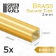 Square Brass Tubes 3mm