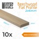 Beechwood flat profile - 6x250mm